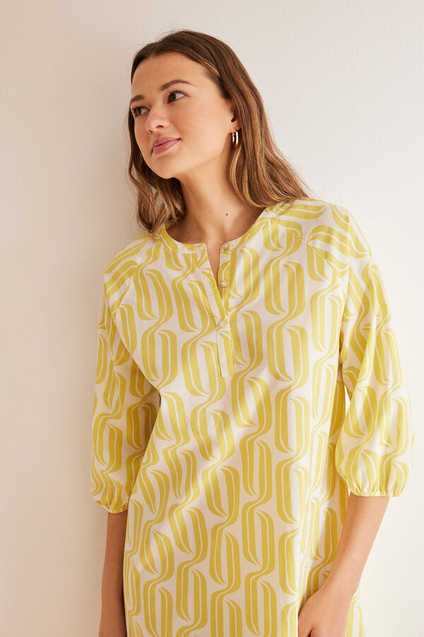 Womensecret Damenunterhemd Midi geometrischer Print mit Print