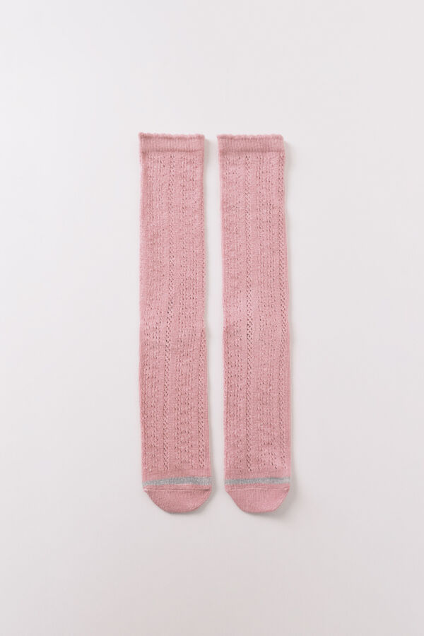 Women'secret Pink lurex long socks pink