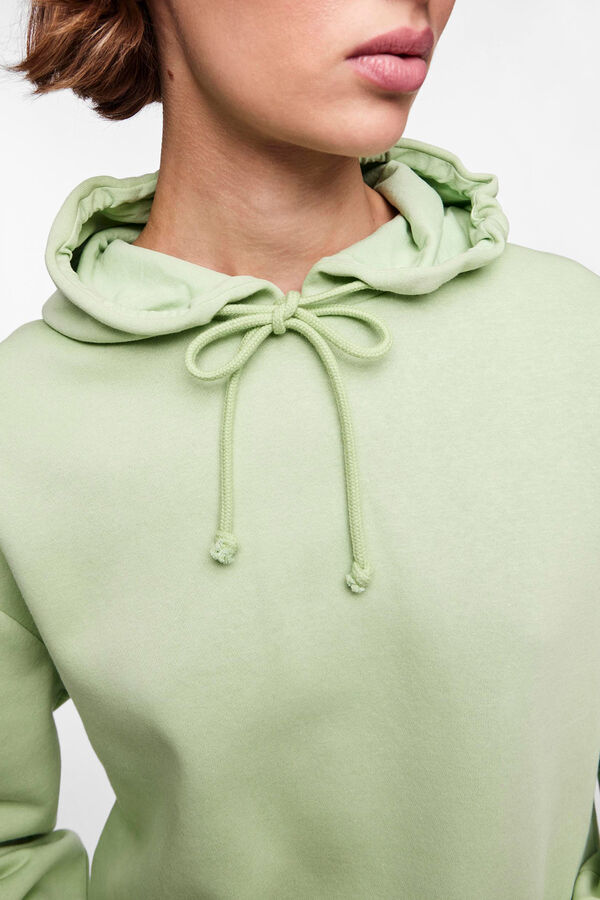Womensecret Sudadera básica con capucha green