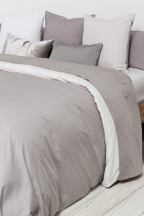 Womensecret Bettbezug Baumwollperkal wendbar. Bett 150-160 cm. Grau