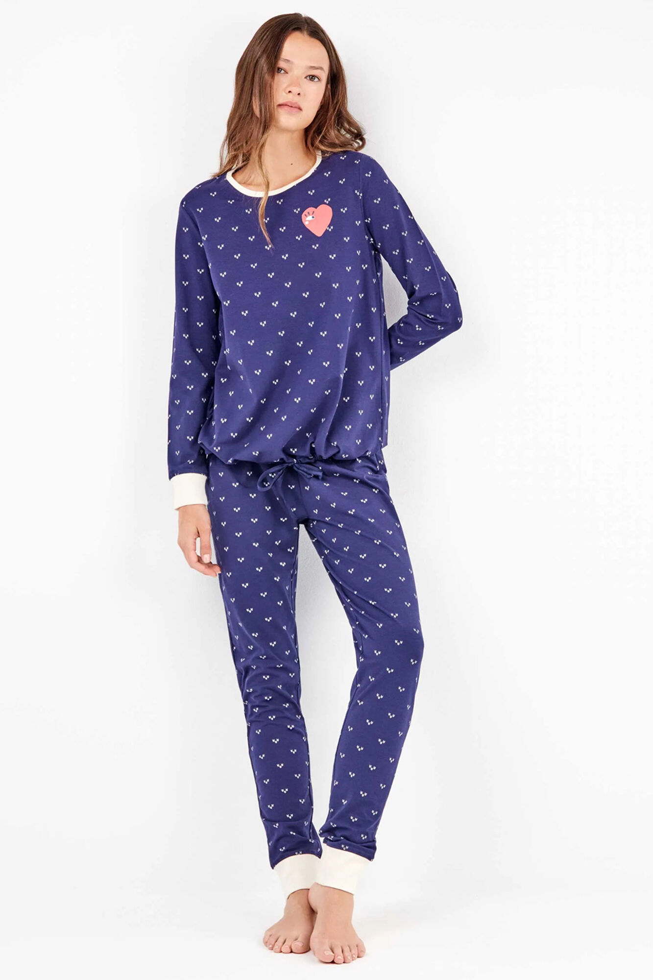 Gisela Conjunto pijama algod&oacute;n corazones