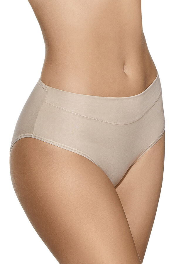 Selene White cotton high-waisted panty mink