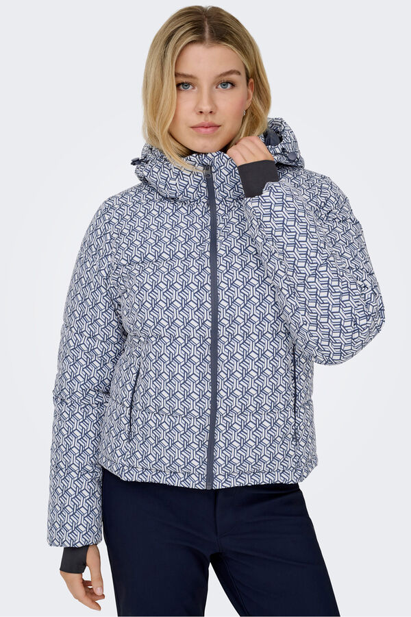 Only Play Chaqueta de esquí acolchada técnica estampada para mujer blanco