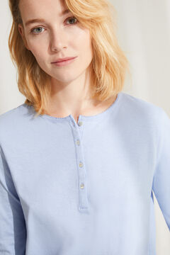 Womensecret Long-sleeved cotton top blue