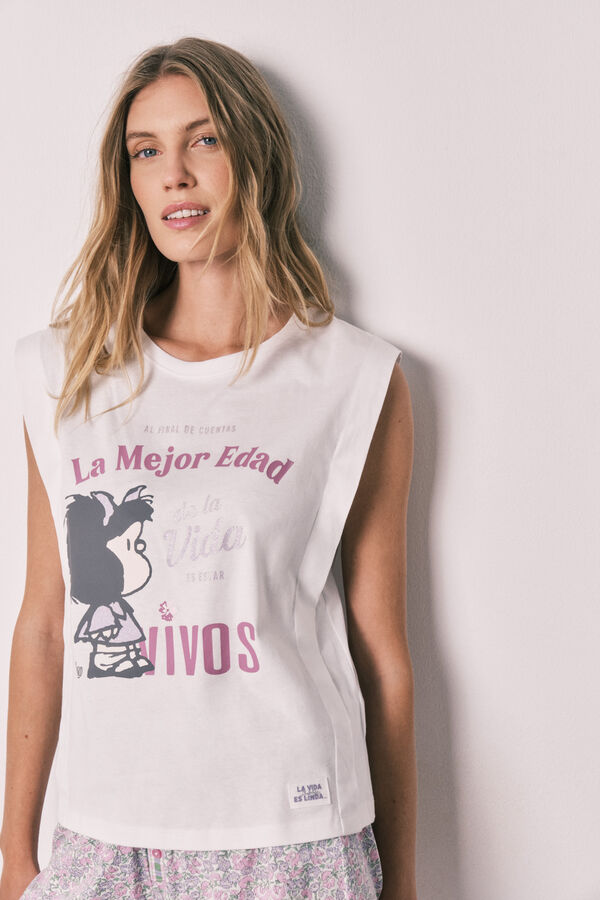 Women'secret Mafalda cotton short pyjamas beige