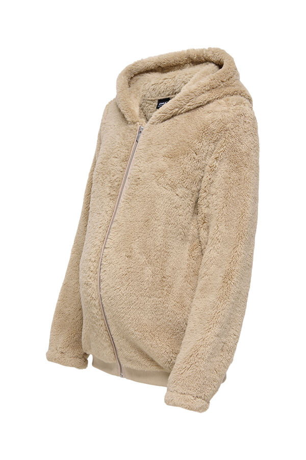 Only Maternity Chaqueta de pelo con cremallera maternity beige