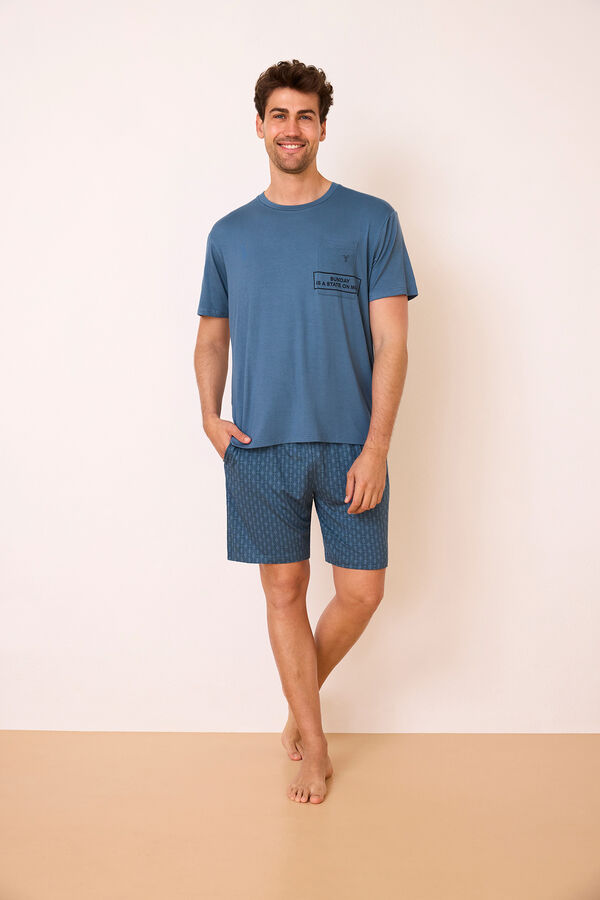 Promise Pijama corto azul estampado azul