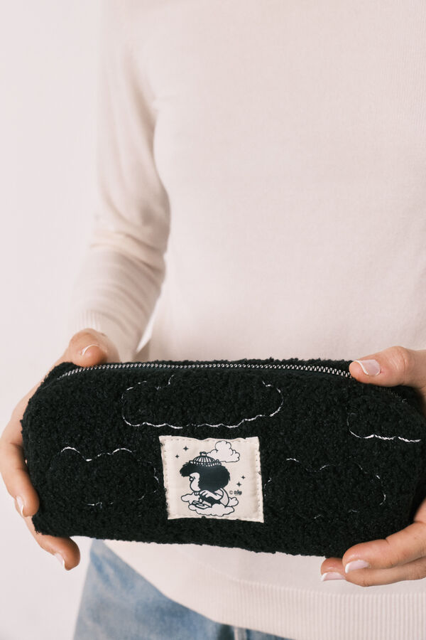 Women'secret N&eacute;cessaire pequena em sherpa preta Mafalda preto