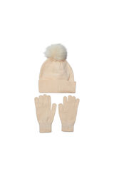 Womensecret Set aus Mütze und Handschuhen Weiß