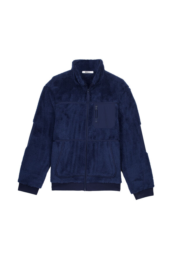 Women'secret Blue faux shearling robe blue