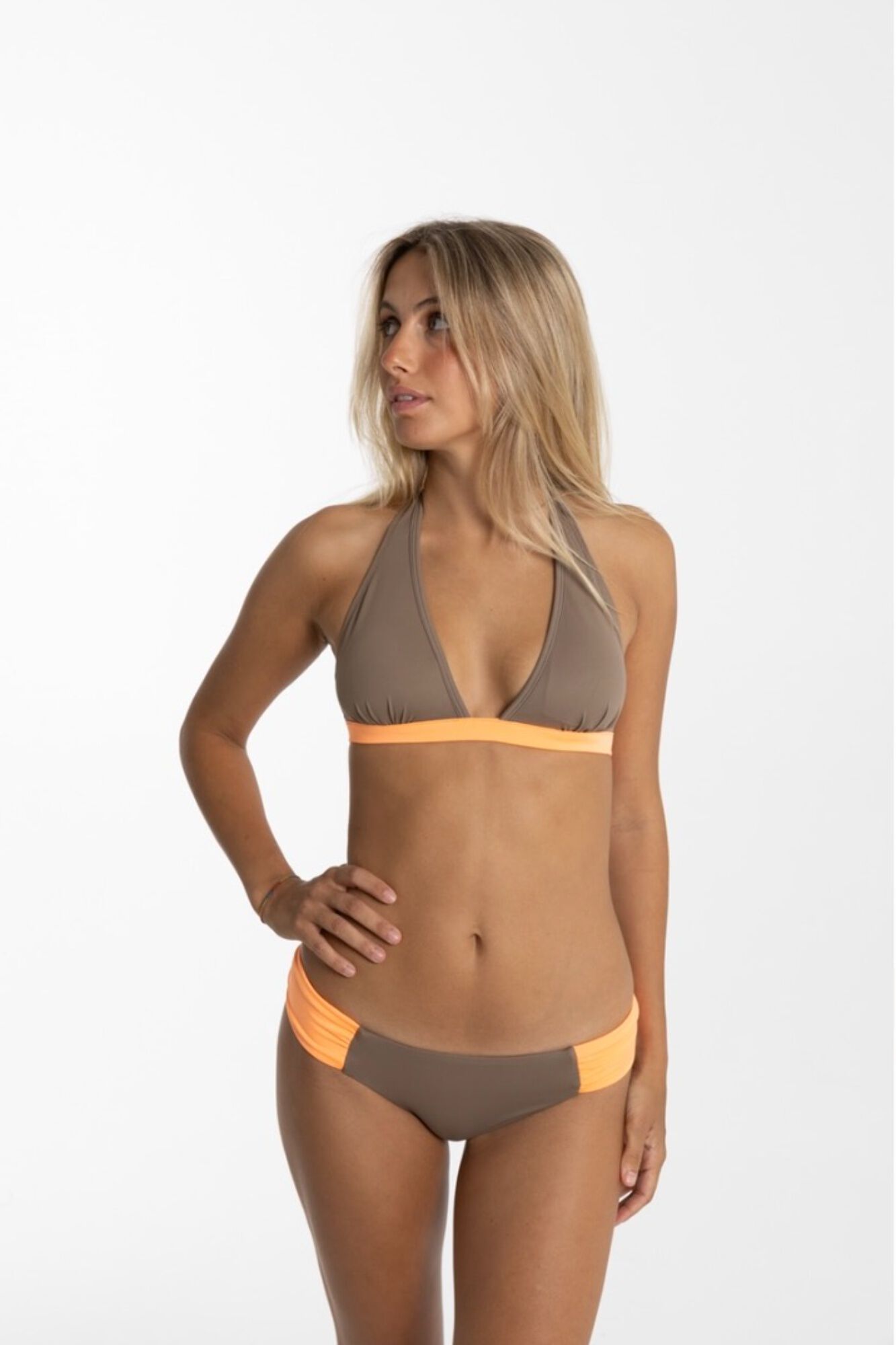 Cotton Sail Top de bikini halter bicolor