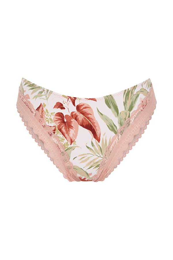 Womensecret Culotte classique microfibre fleurs rose