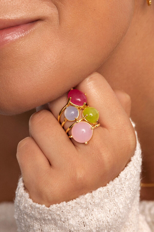 Singularu Celebrate Pink Gold Plated Ring estampado