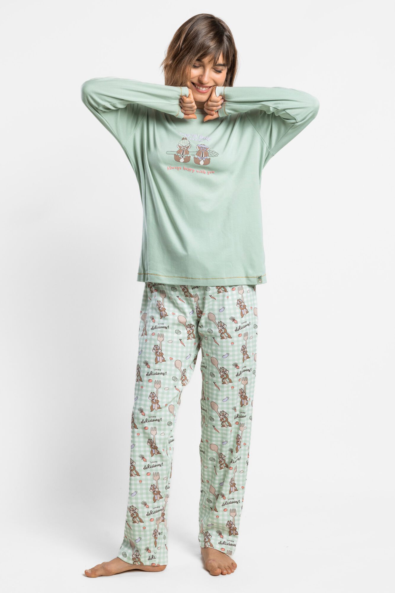 Admas Pijama Manga Larga Vichy 