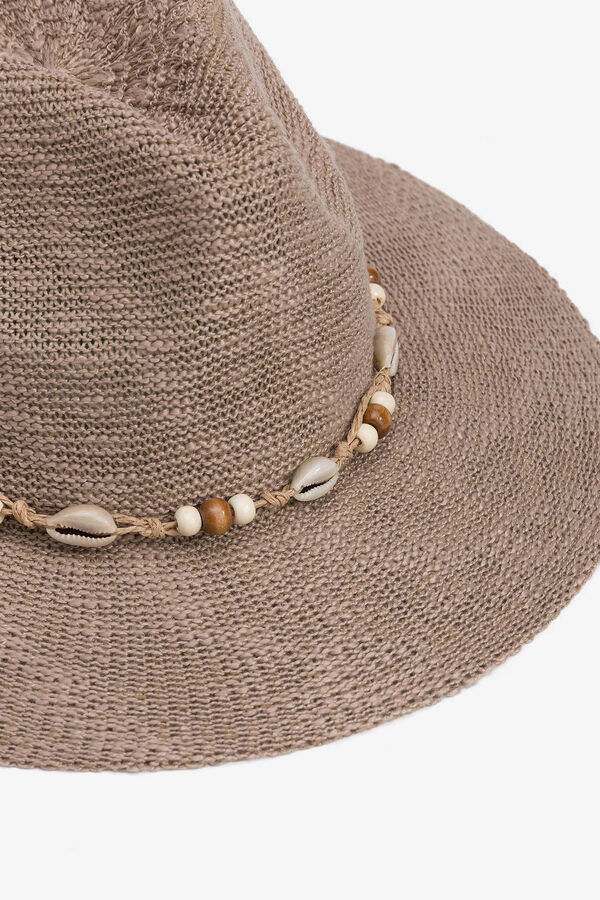 Womensecret Panama hat with band gris