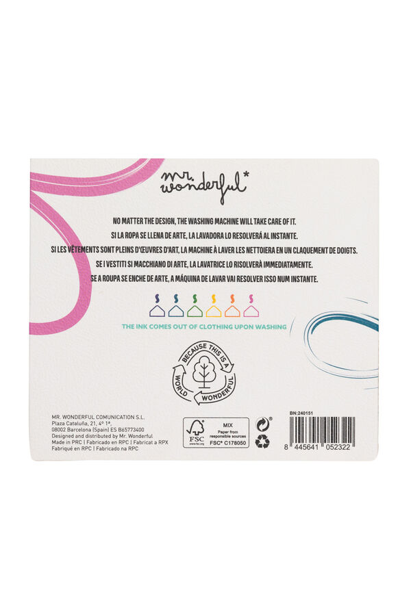 Mr. Wonderful Set de 6 rotuladores con tinta lavable estampado