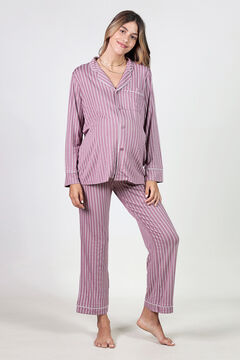 Womensecret Pack pijama de rayas morado/lila
