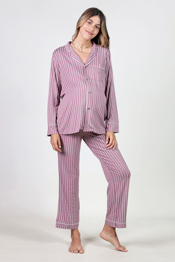 Womensecret Maternity striped pyjama set rose