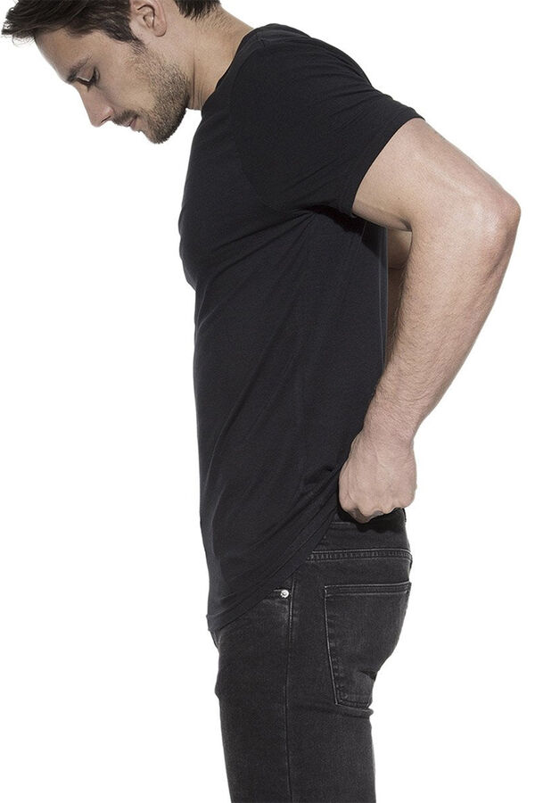 Bread & Boxers Pack 2 camisetas el&aacute;sticas cuello caja algod&oacute;n org&aacute;nico negras negro