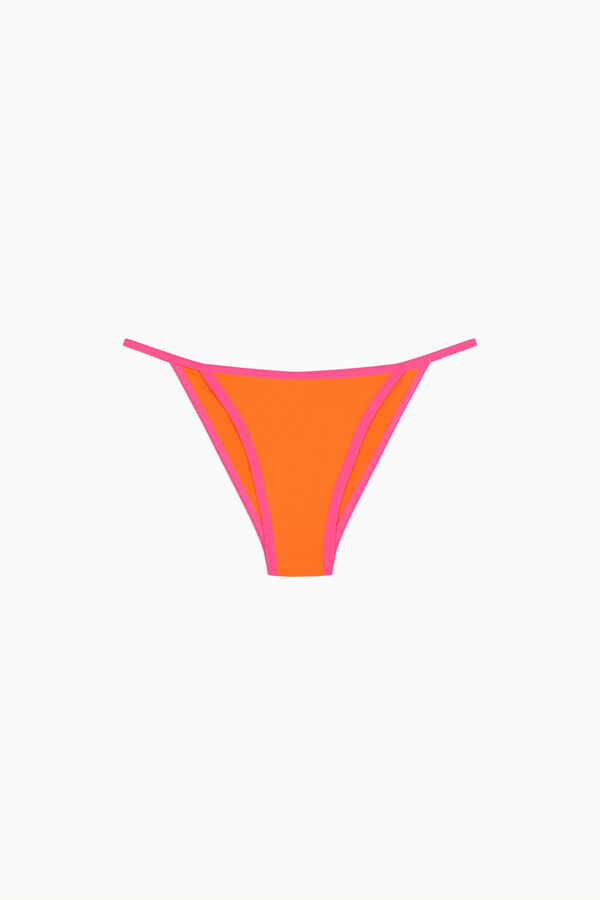 Cotton Sail Braga bikini cl&aacute;sica ribetes fl&uacute;or naranja