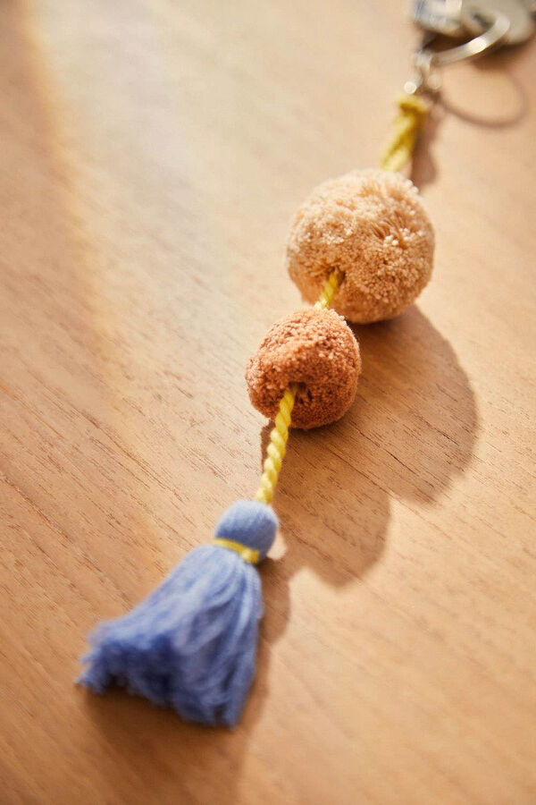 Calma House Blauer Pompon Schl&uuml;sselanh&auml;nger Blau