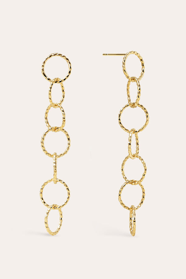 Womensecret Twist Circles & Circles gold-plated earrings Žuta