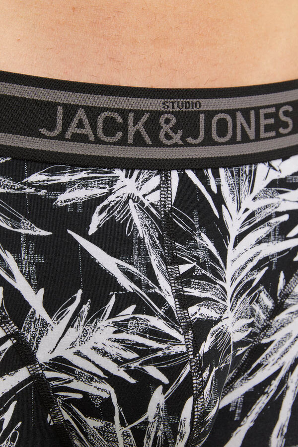 Jack & Jones Pack 3 b&oacute;xers estampados negro