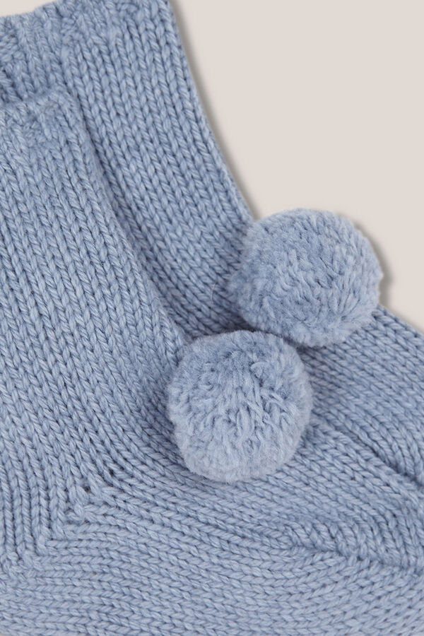 Gocco Patucos Con Pompom Azul Talco azul