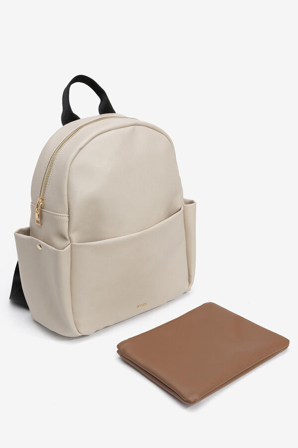Womensecret Backpack with contrast detachable bag természetes