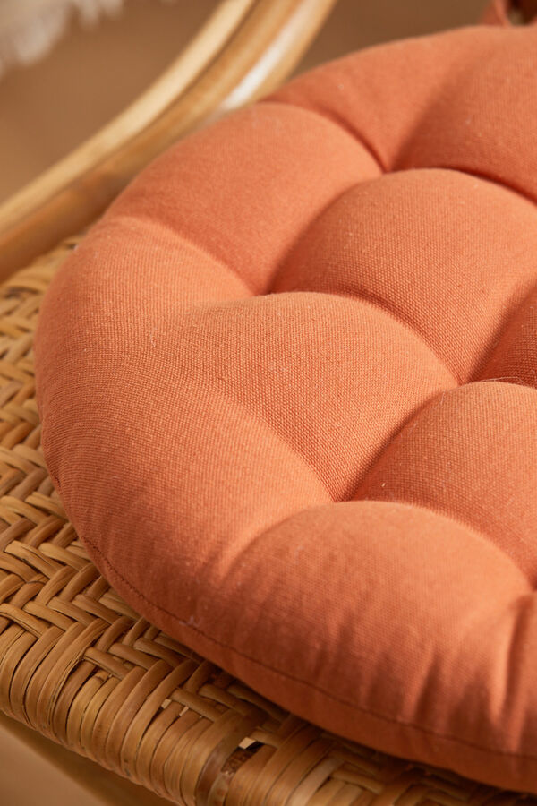 Womensecret Gavema round washable earth-coloured cotton seat cushion Narančasta