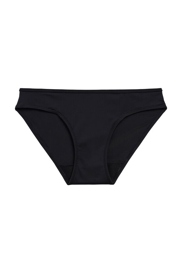Modibodi Black recycled nylon high-waisted light-moderate absorption period panty black