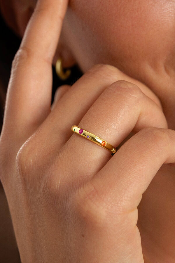 Womensecret Space Colours gold-plated steel ring rávasalt mintás