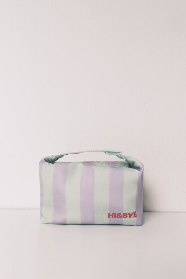 HI&BYE Green medium striped vanity case green