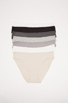 Womensecret 7-pack of classic cotton panties in assorted neutral colours white