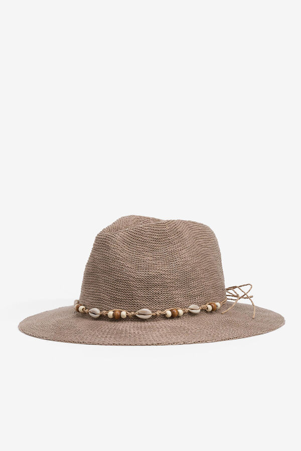 Womensecret Panama hat with band gris