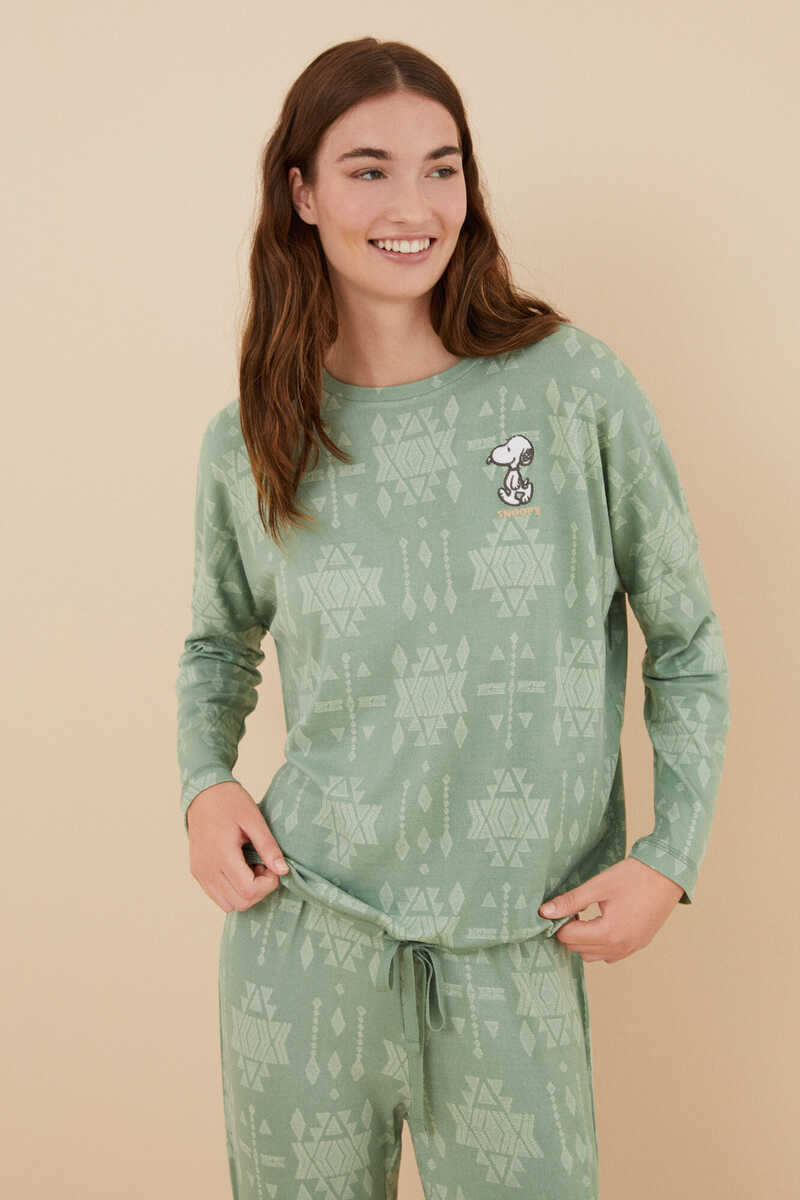 Womensecret Snoopy super soft warm knitted pyjamas green