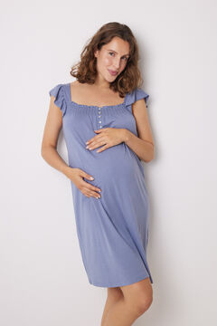 Womensecret Chemise de nuit courte "maternity" bleue bleu