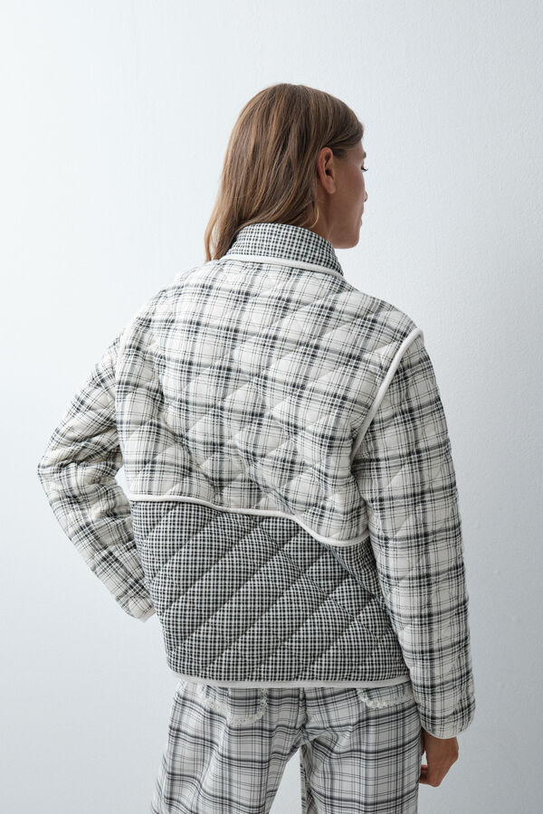Women'secret Grey plaid short robe grey