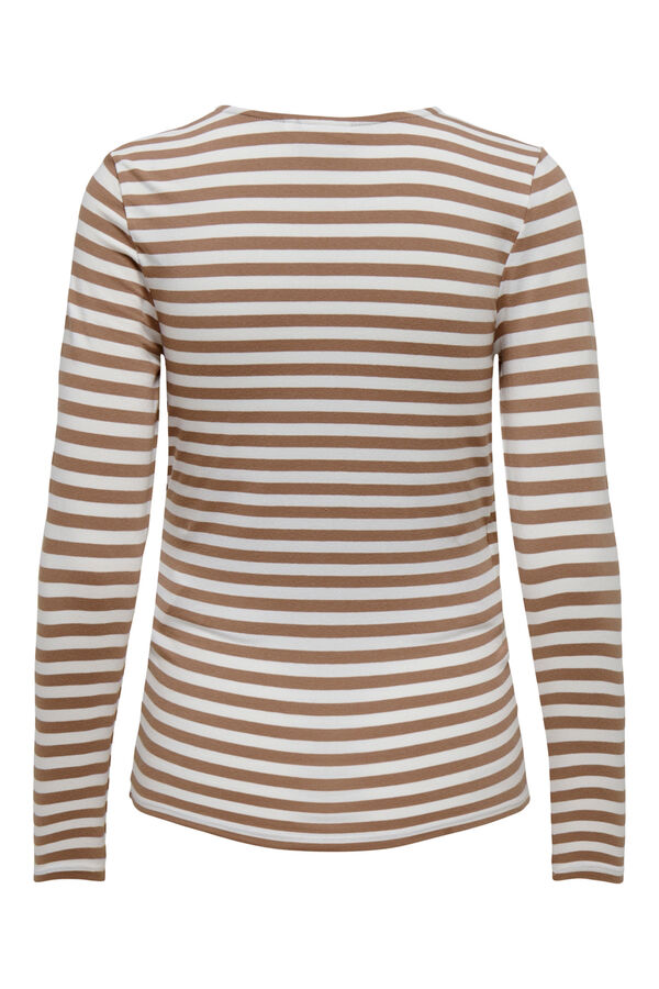 Only Maternity Camiseta premamá de cierre cruzado y cuello V nude