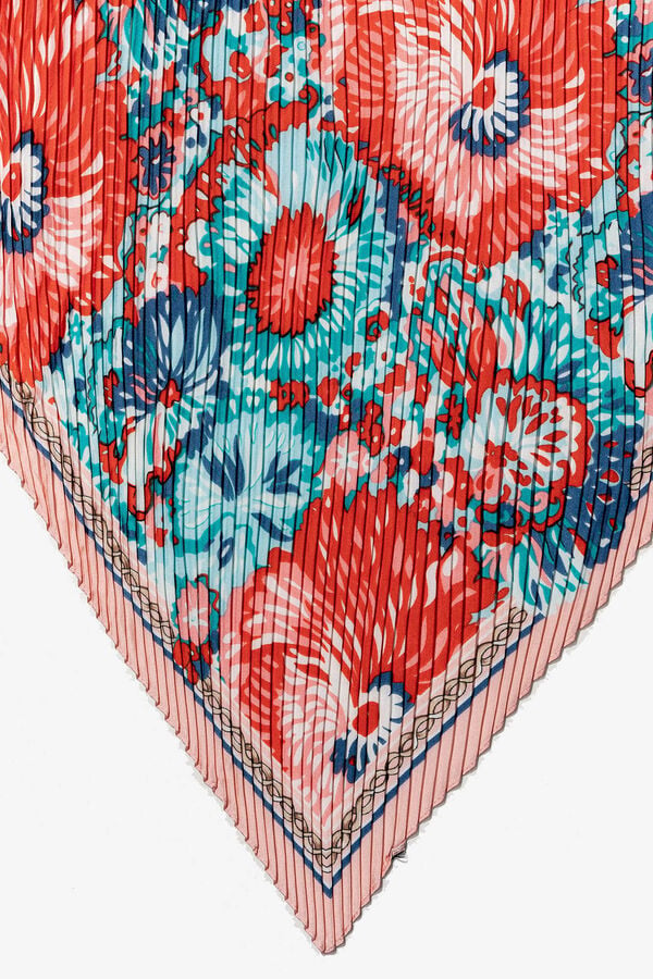 Womensecret Printed Pleated Scarf blue