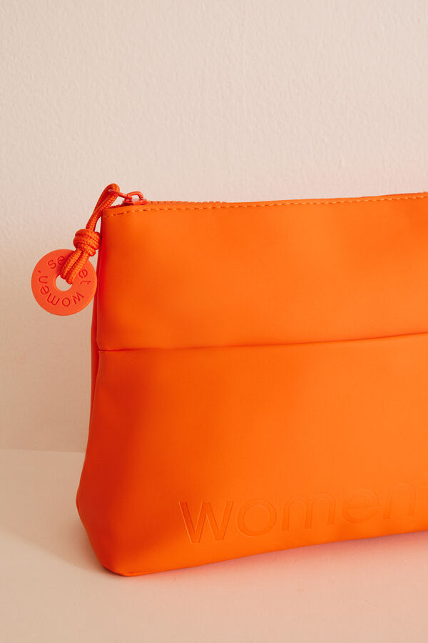 Womensecret Orange rectangular rubber make-up case red
