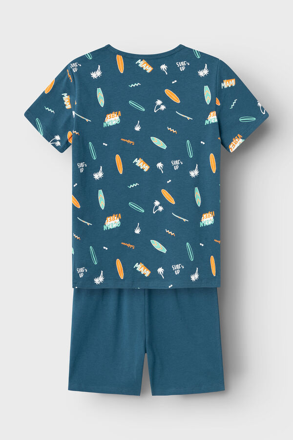Womensecret Boy's surf print pyjamas kék