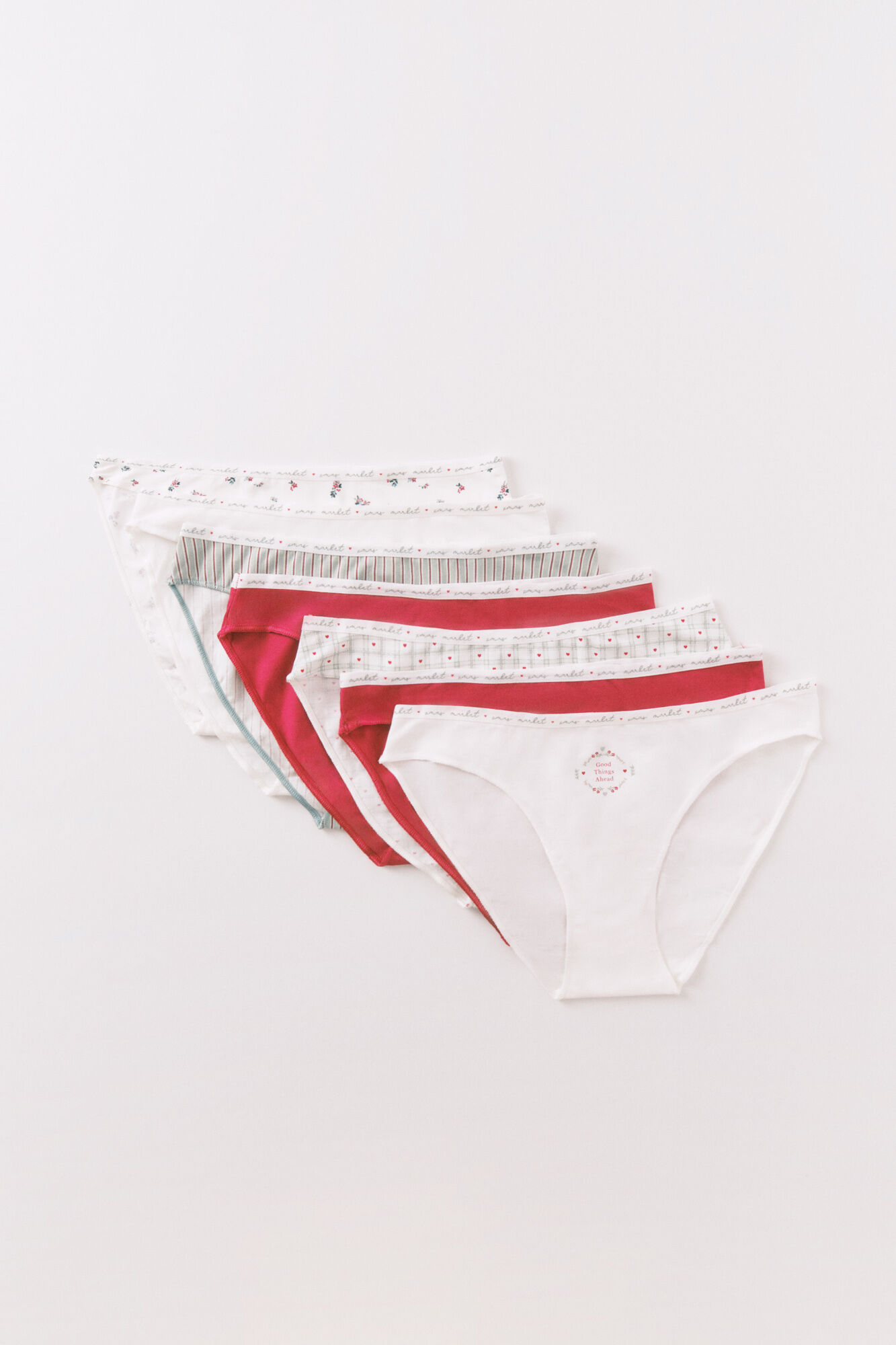 Women'secret Pack 7 bragas cl&aacute;sicas algod&oacute;n print navide&ntilde;os