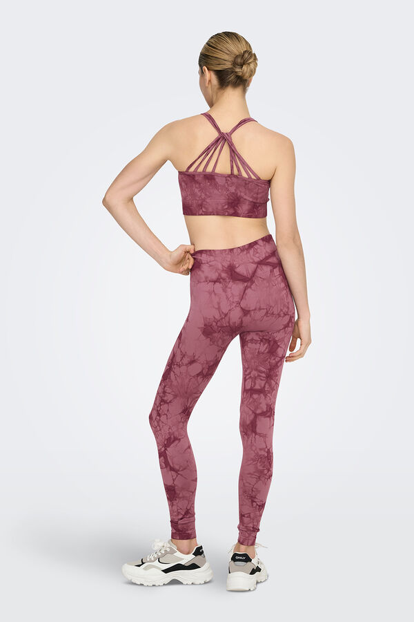 Only Play Nahtloser Sport-BH mit Batikmuster Rosa