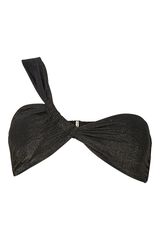 Pieces Bikini top un hombro glitter negro