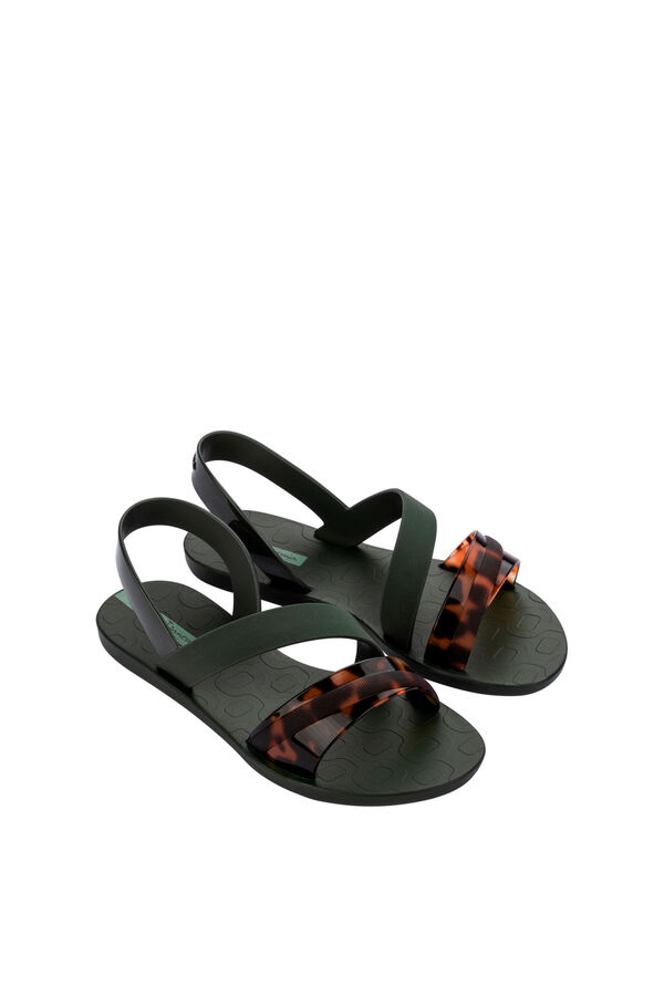 Ipanema Animal print asymmetric strap sandal green