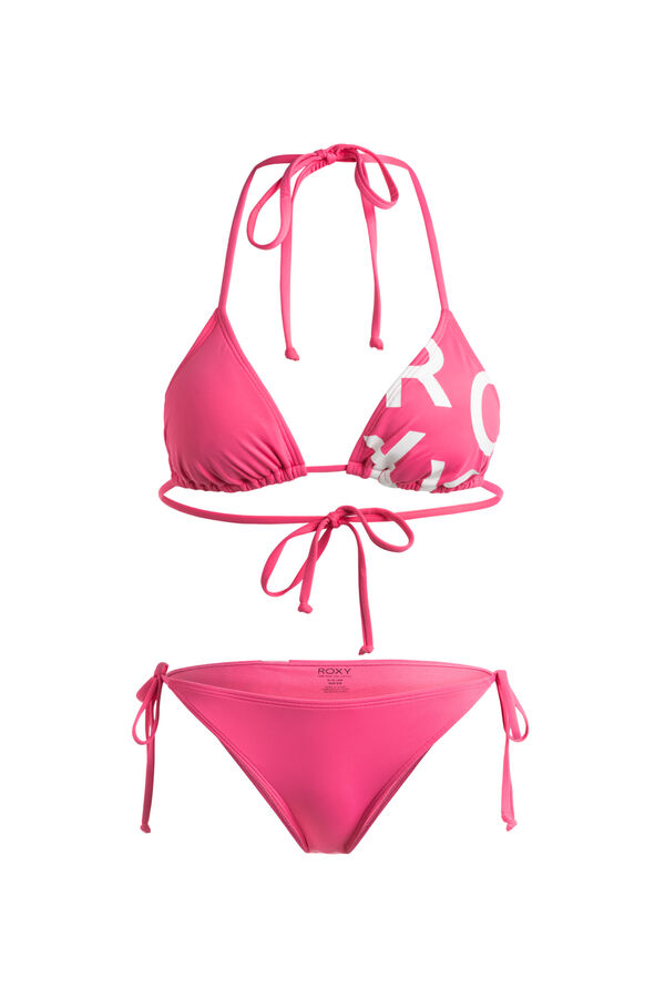 Womensecret Conjunto de biquíni triangular para mulher - Beach Classics Tie Side  rosa