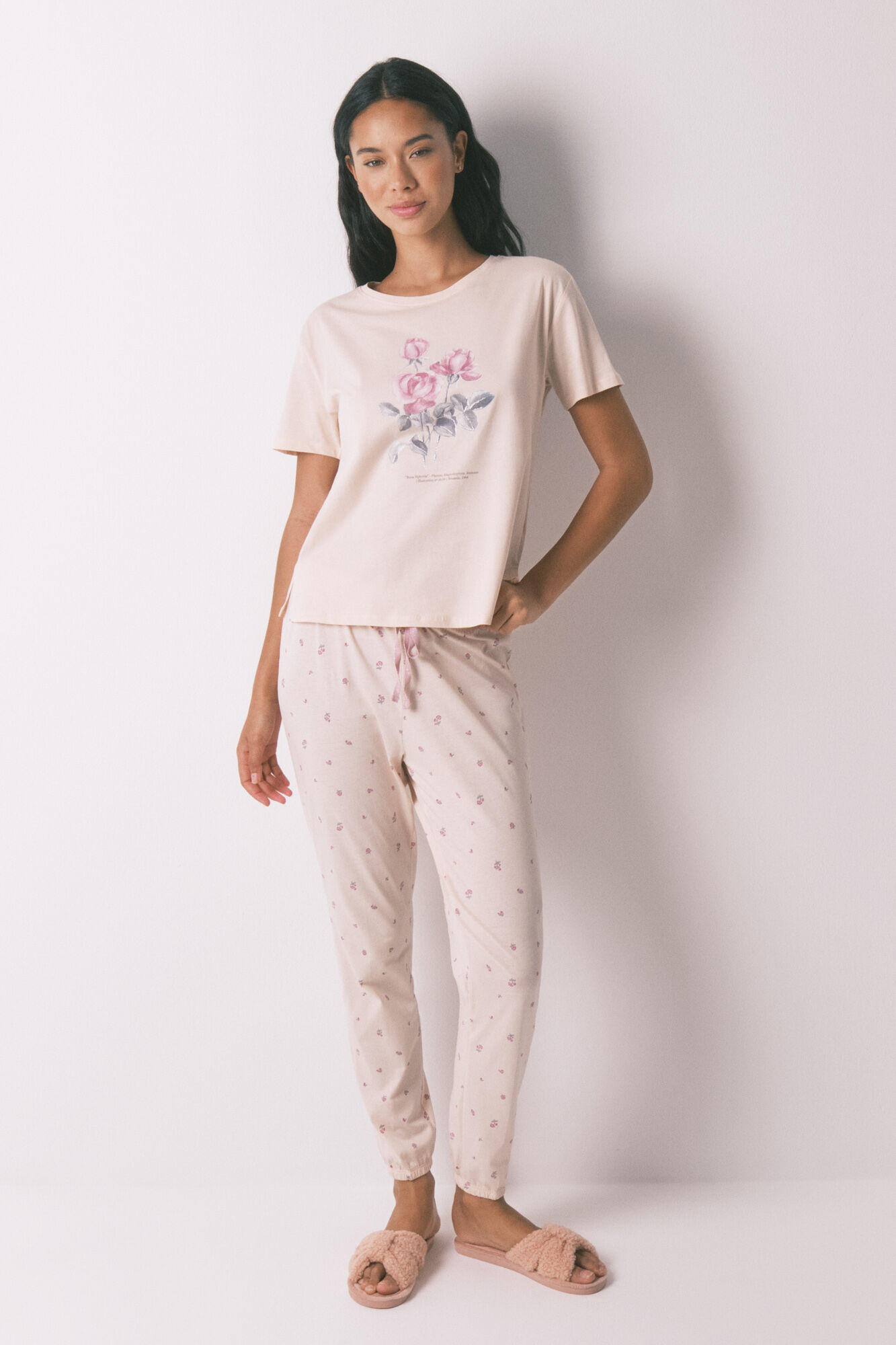 Women'secret Long pyjamas with pink flowers