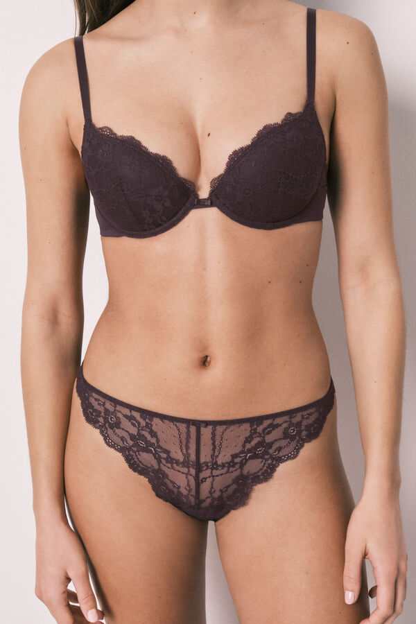 Women'secret Purple lace thong pink