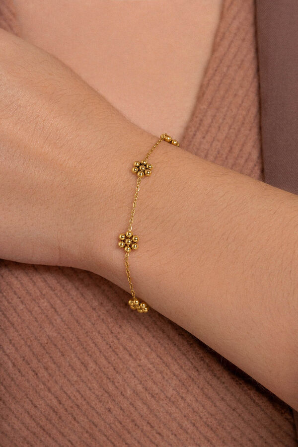 Womensecret Tiny Daisy gold-plated steel bracelet rávasalt mintás